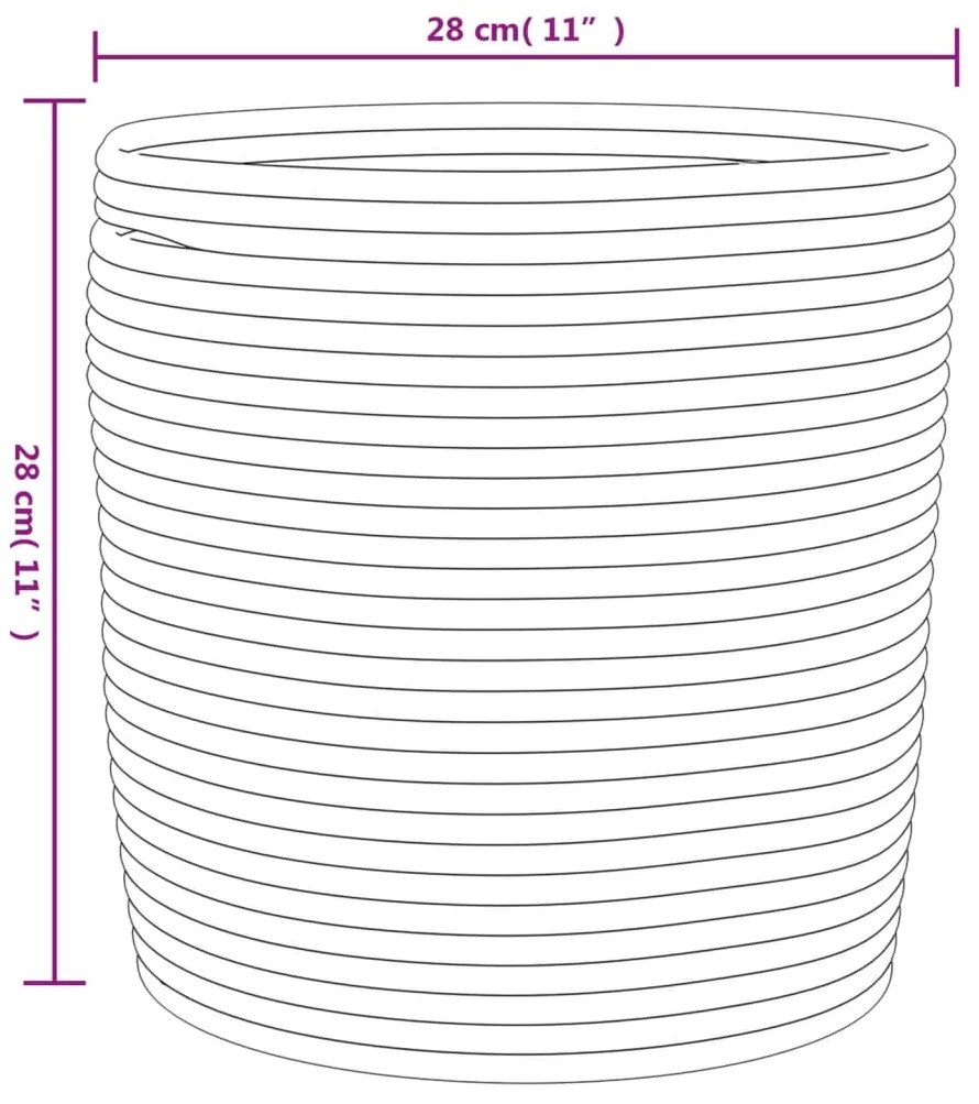 Cestos de arrumação 2 pcs Ø28x28 cm algodão castanho e branco