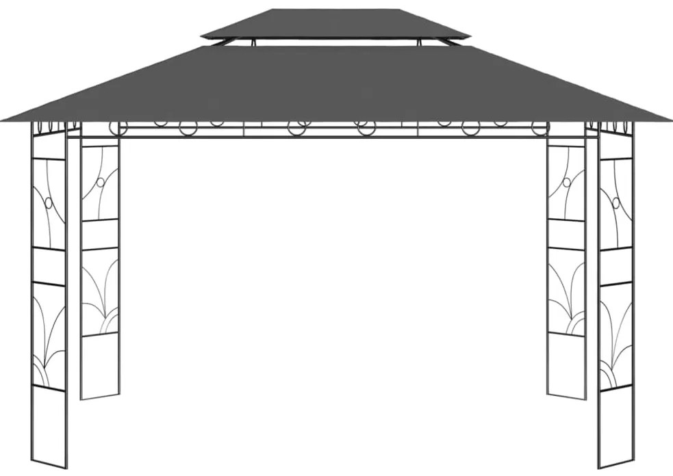 Gazebo 4x3x2,7 m 160 g/m² antracite