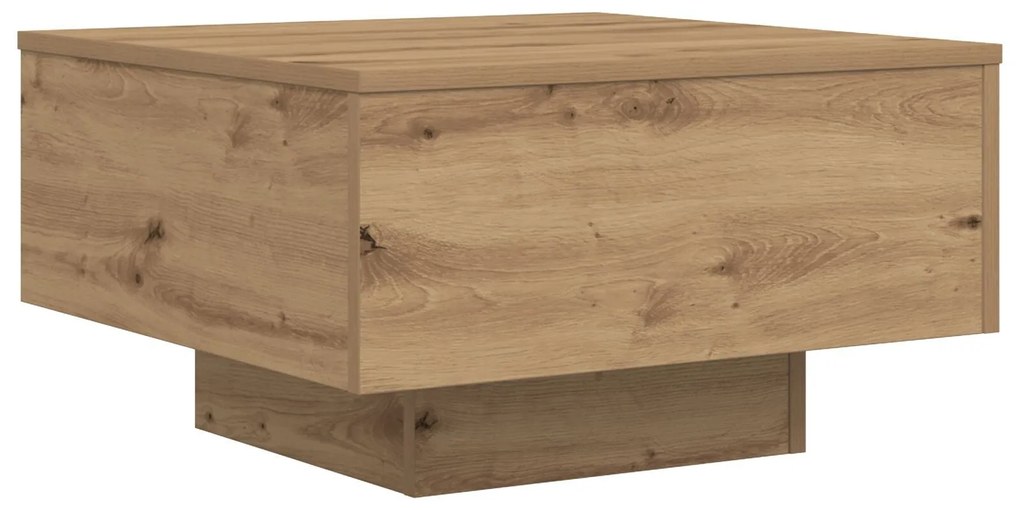 Mesa de Centro vidaXL com Luzes LED Carvalho Artesanal 55x55x31 cm