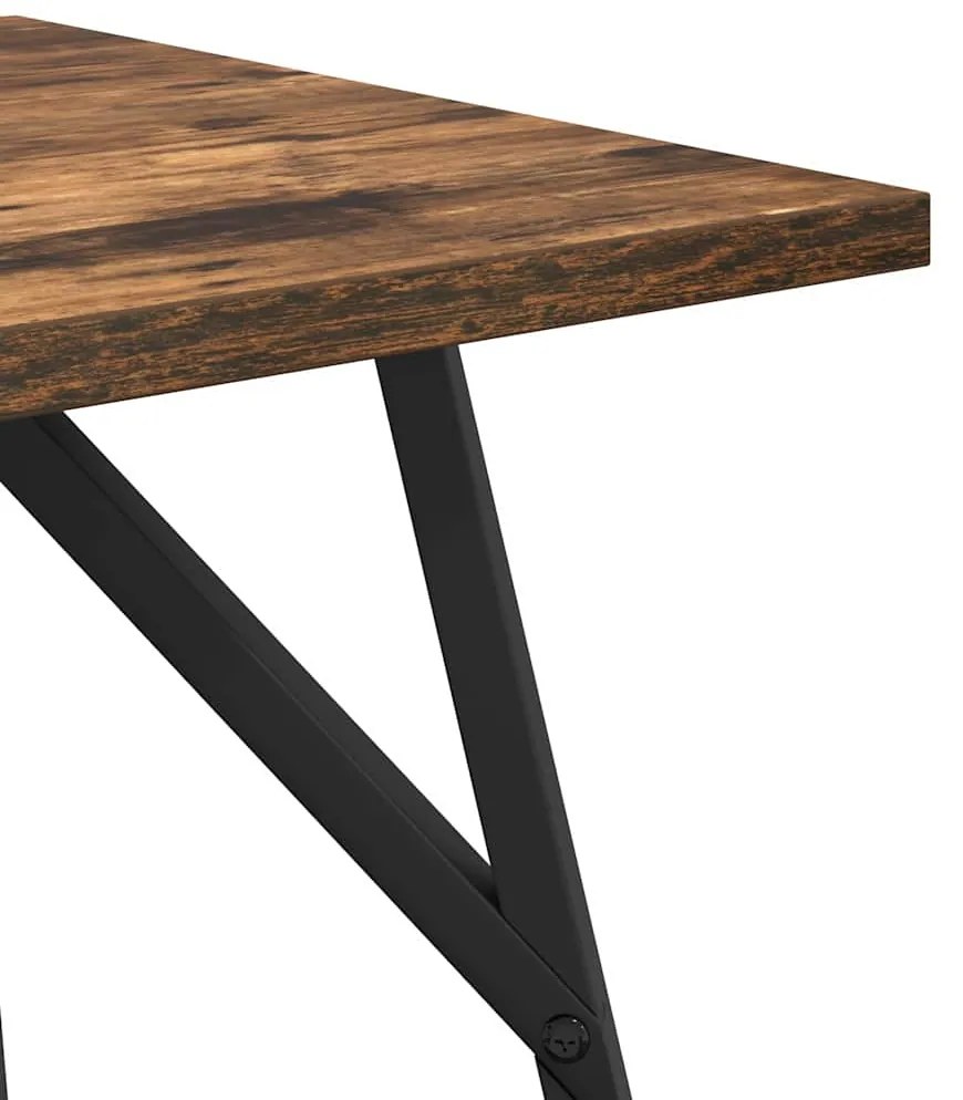 Mesa Lateral vidaXL 2 pcs Carvalho Defumado Madeira Ingenheirada e Met