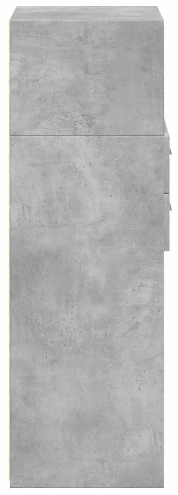 Armário alto 30x42,5x124 cm derivados de madeira cinza cimento