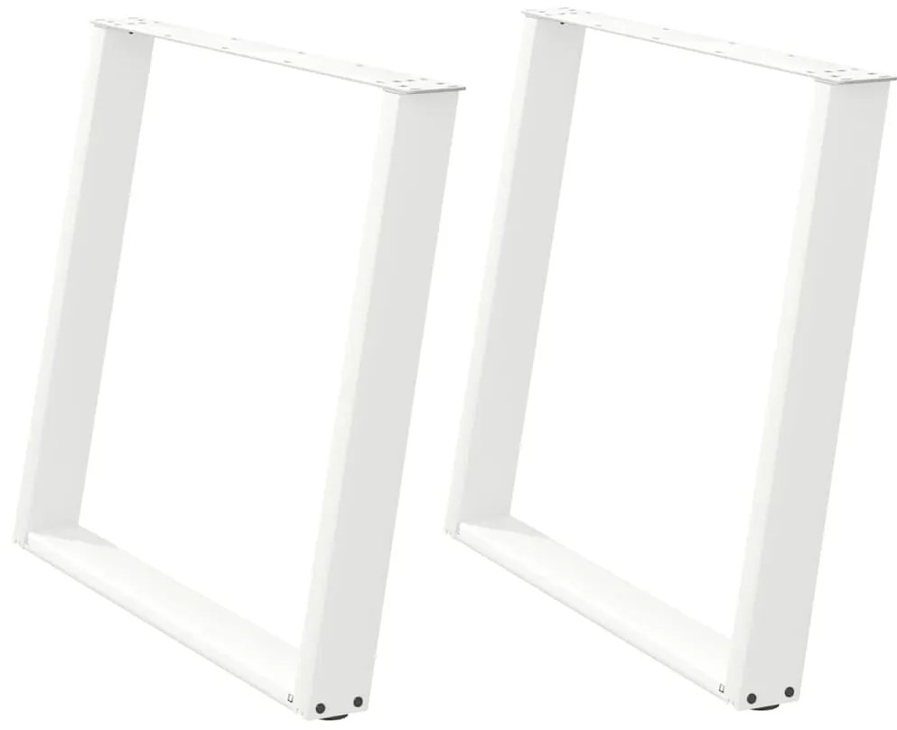 Pés de mesa de jantar em forma de U, 2 peças, branco, 90x (72-73) cm,
