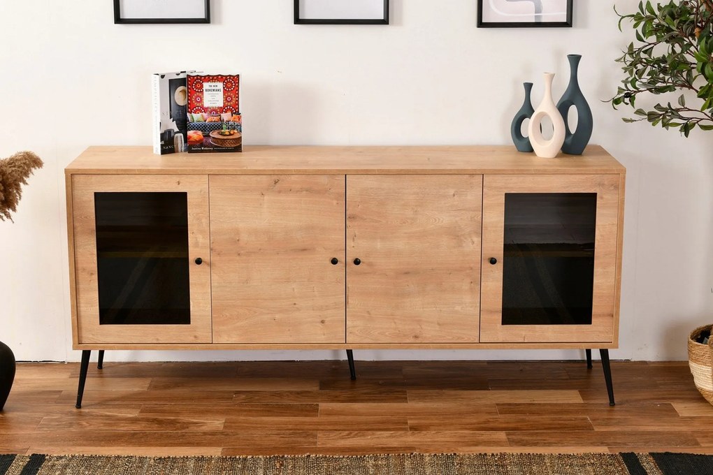 Console Calvin – Carvalho Preto – 180x81x41 cm
