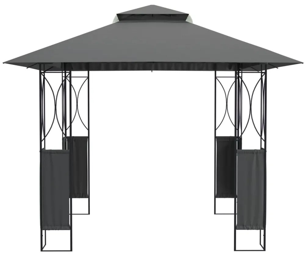 Gazebo com telhado 300x300x270 cm aço antracite