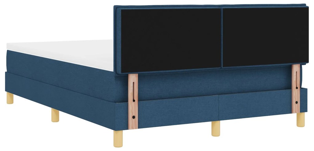 Cama Box Spring com Colchão Azul 140x200 cm Tecido