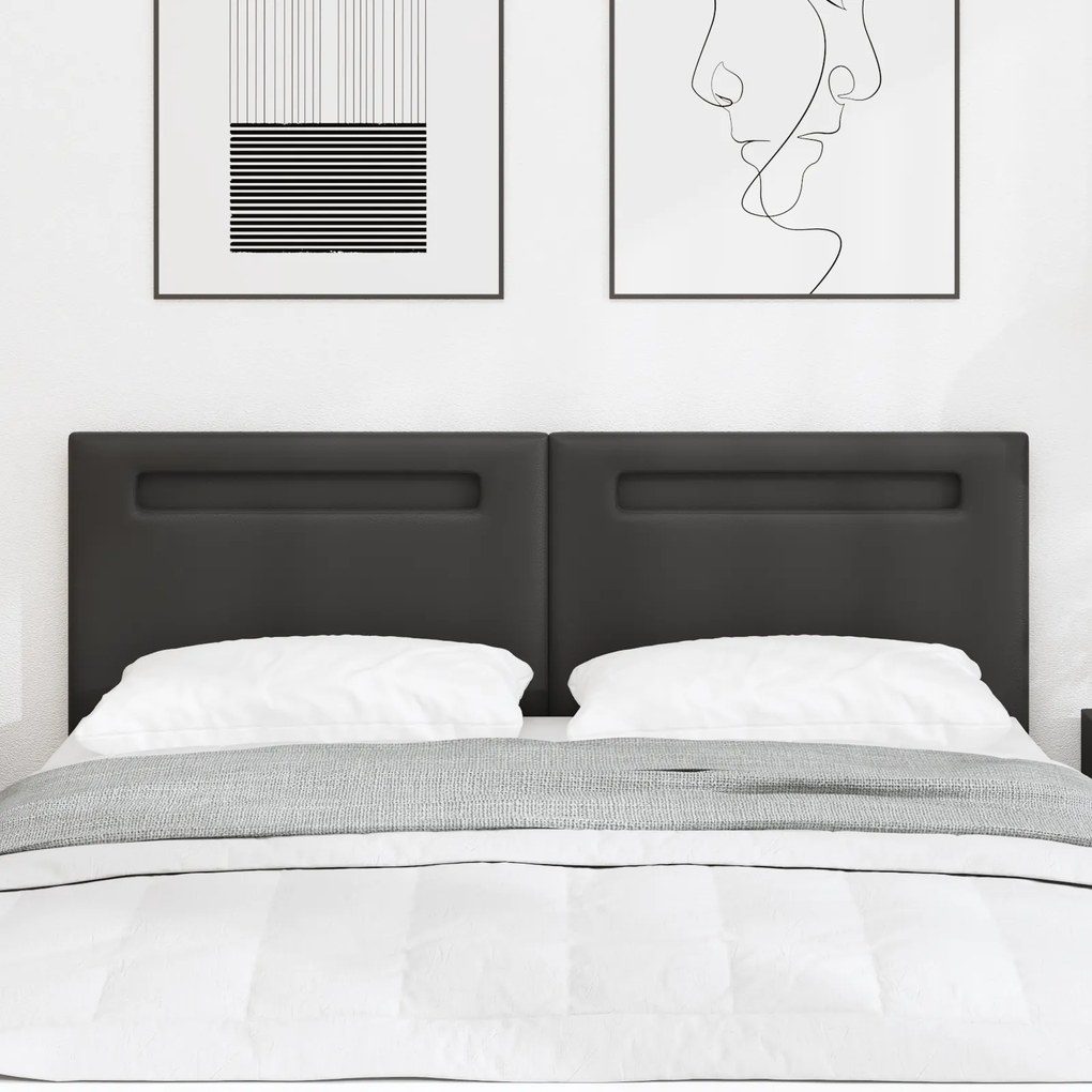 Cabeceira vidaXL Design Simples Preto 140 cm em Couro Sintético