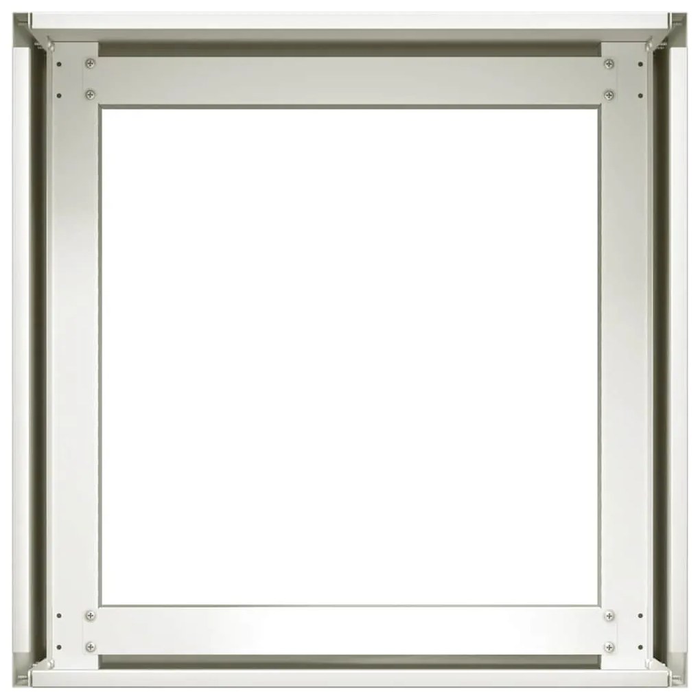 Vaso/floreira 40x40x30 cm aço branco