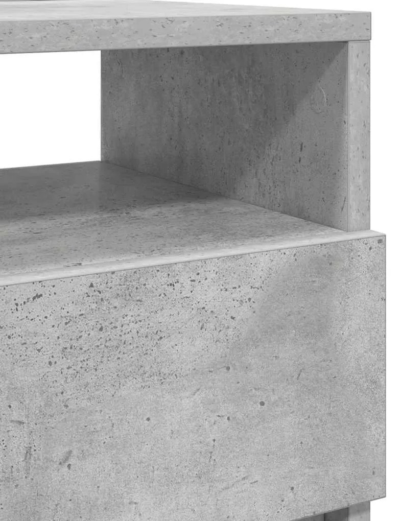 Mesas de cabeceira 2pcs c/ 2gavetas 40x33x60cm cinzento cimento