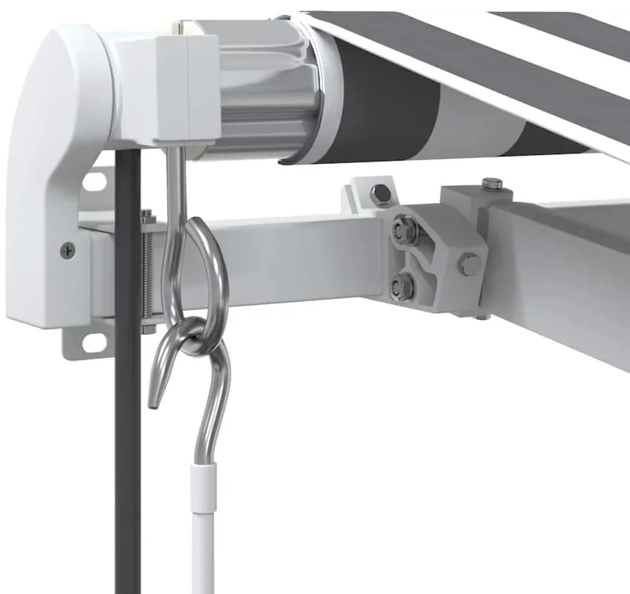 Toldo retrátil automático 500x300 cm antracite e branco