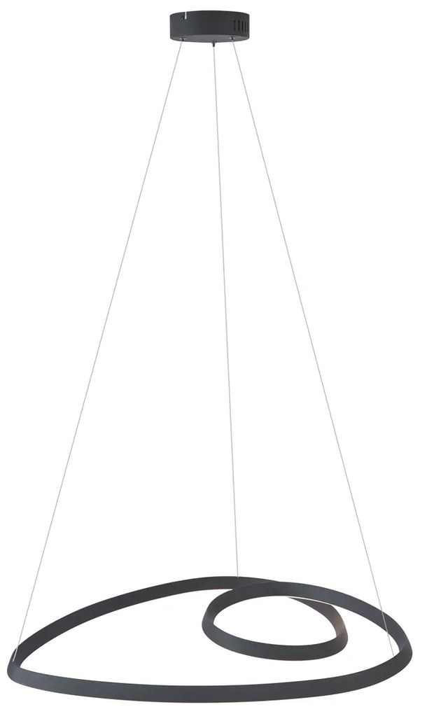 Candeeiro suspenso escandinavo preto 72cm incl. LED regulável em 3 níveis - Circuit Escandinavo
