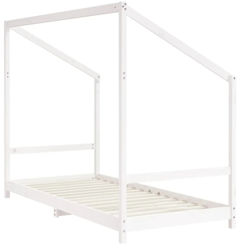 Estrutura de cama infantil 90x200 cm pinho maciço branco