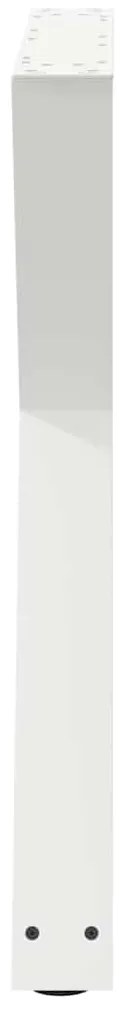 Pés para mesa de jantar 2 peças, branco, 70x(72-73,3) cm, aço