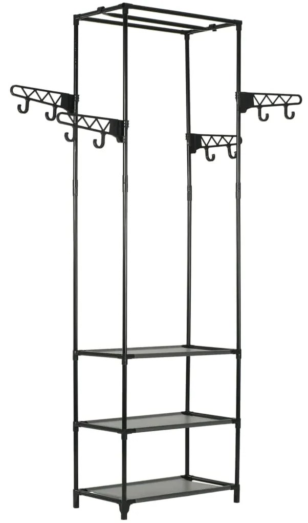 Suporte para roupas aço e tecido não tecido 55x28,5x175cm preto