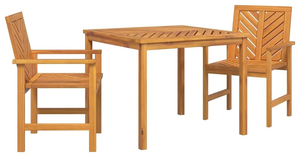 Conjunto de Jantar de Jardim 3 Peças Madeira Sólida Acácia