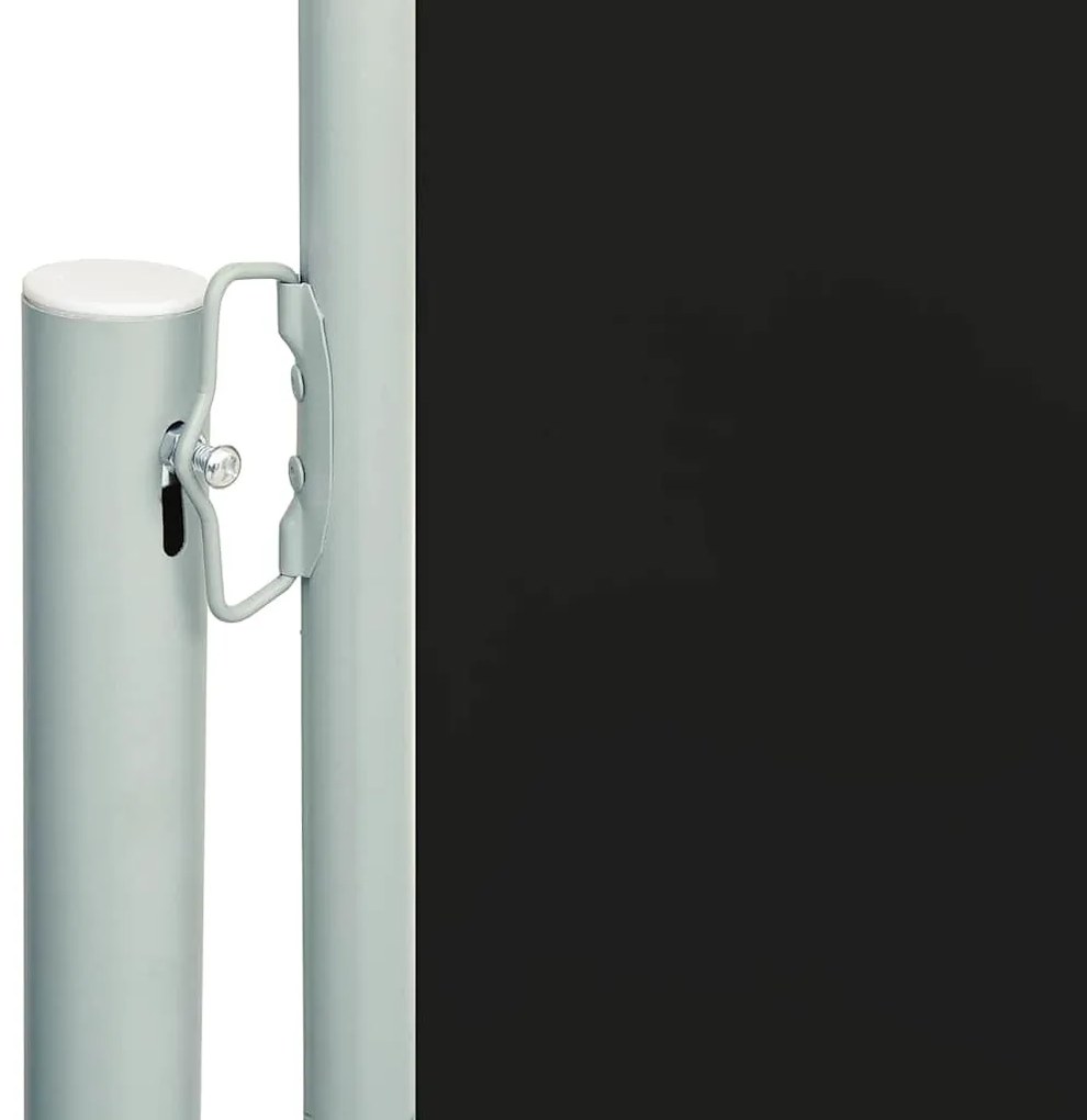 Toldo lateral retrátil para pátio 200x600 cm preto