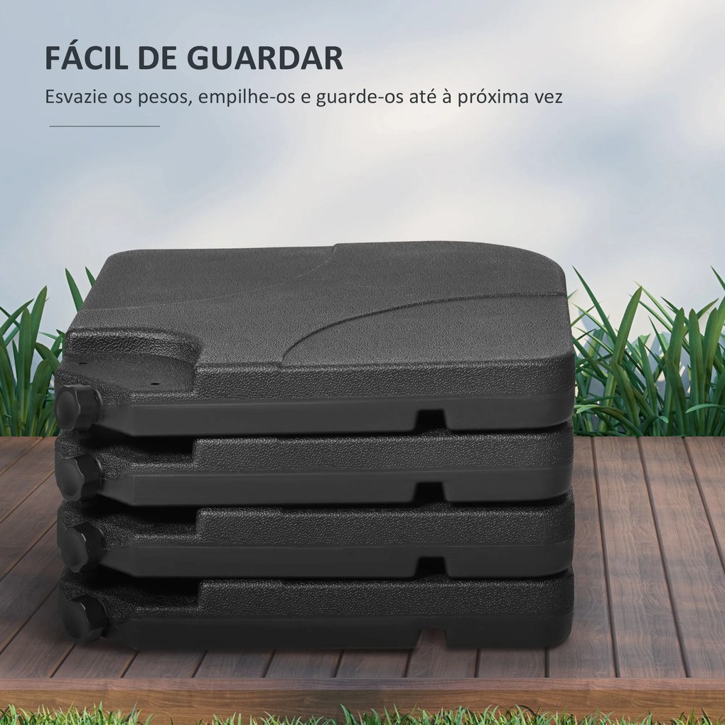Conjunto de Pesos para Base de Chapéu de Sol de 4 Peças Base para Chap
