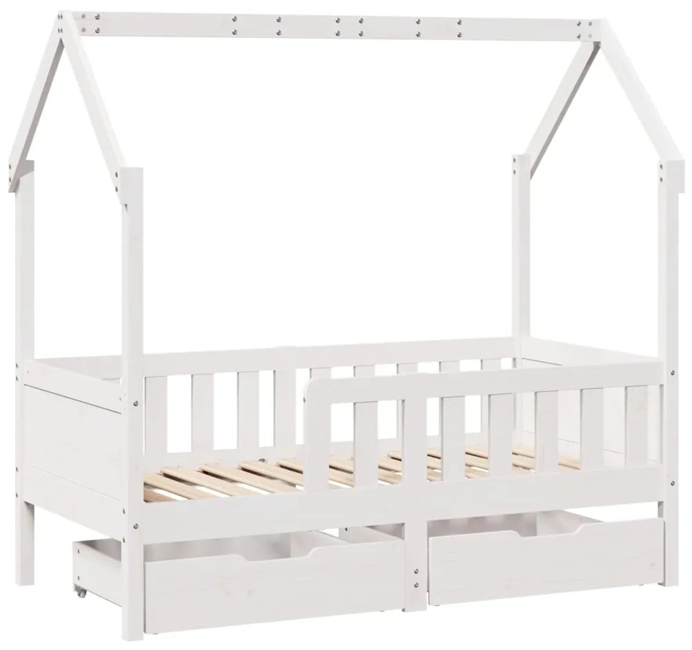 Estrutura de cama infantil c/ gavetas 80x160 cm pinho maciço