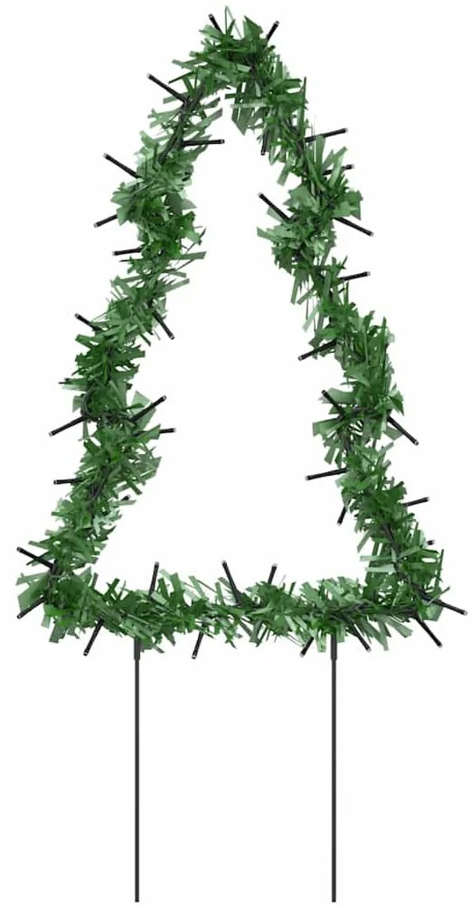 Decoração árvore de Natal c/ luz e estacas 3 pcs 50 LEDs 30 cm