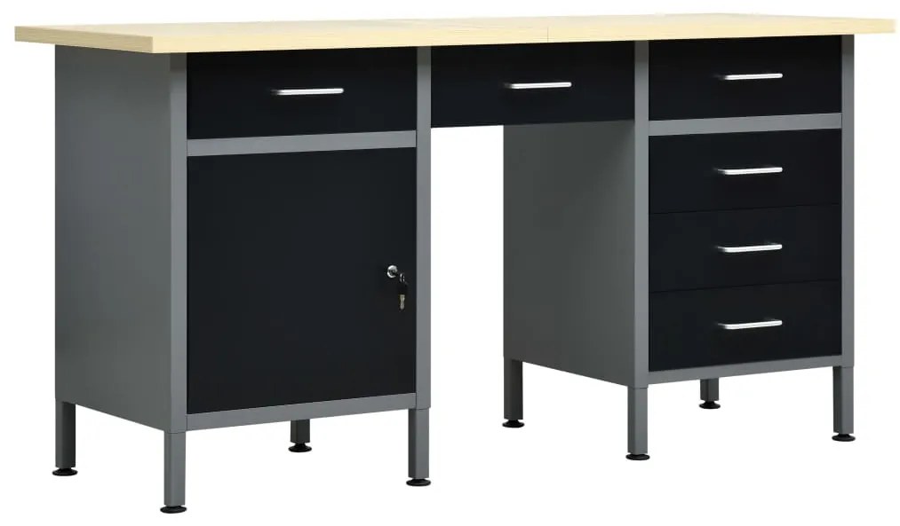 Bancada de trabalho 160x60x85 cm aço preto