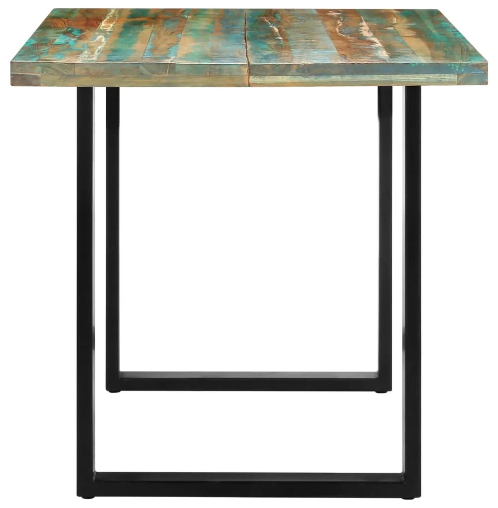 Mesa de jantar 160x80x75 cm madeira recuperada maciça