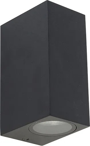Candeeiro de parede moderno preto 2 luzes IP44 - Baleno