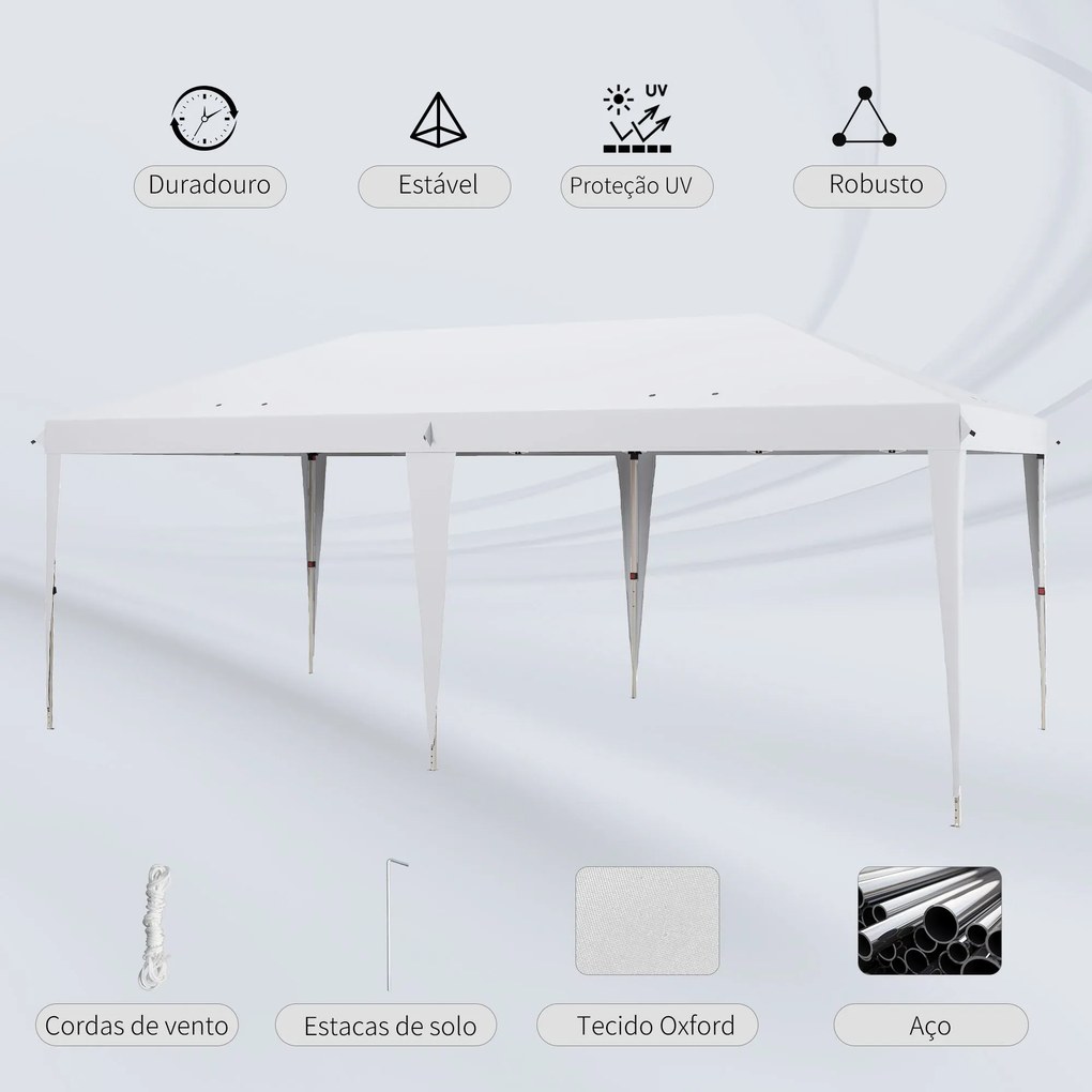 Tenda Dobrável 6x3 Tenda de Jardim Portátil com Bolsa de Transporte Te