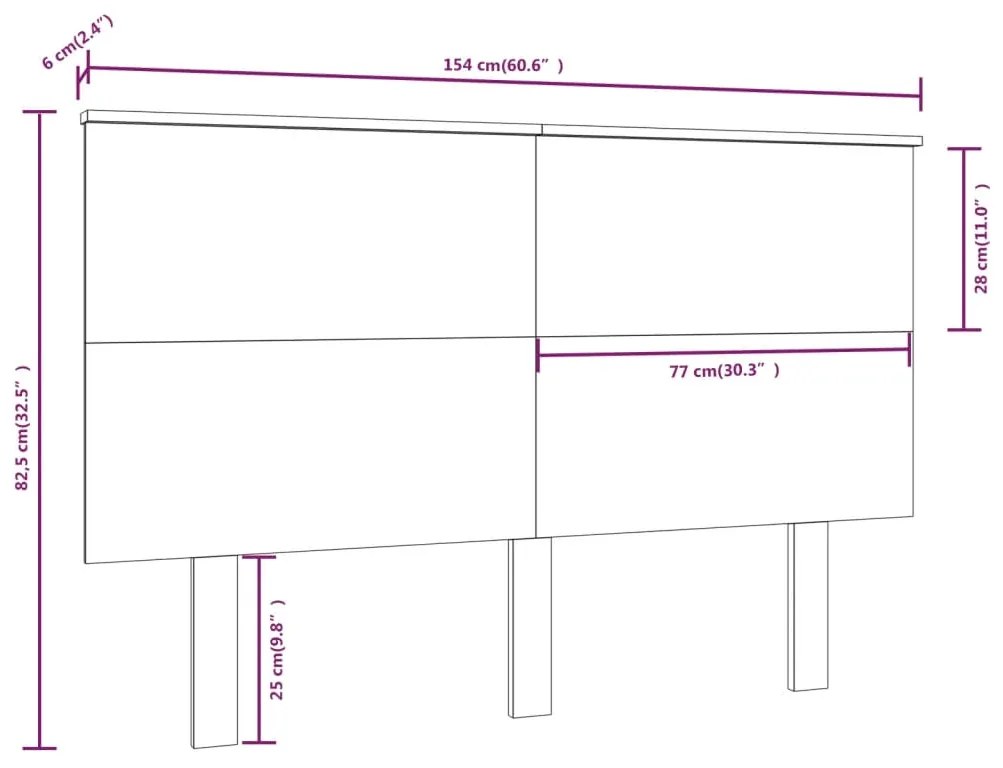 Cabeceira de cama 154x6x82,5 cm pinho maciço castanho mel