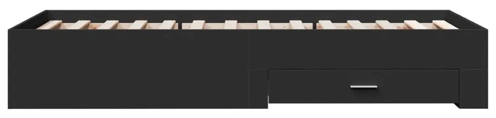 Estrutura de cama c/ gavetas 90x200 cm derivados madeira preto