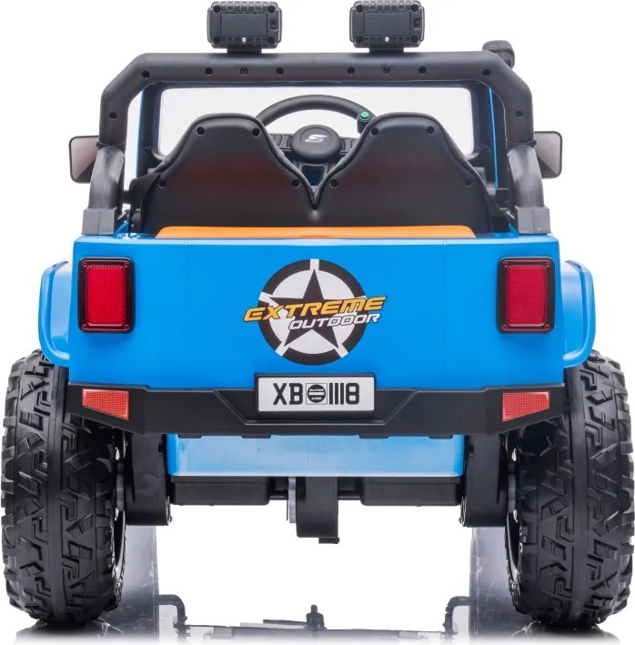 Jipe elétrico para Crianças 24V 4x4 Jeep Monster Rodas de espuma EVA, assento Couro ecológico Azul