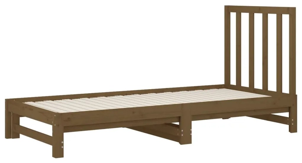 Estrutura sofá-cama de puxar 2x(90x200) cm pinho castanho-mel