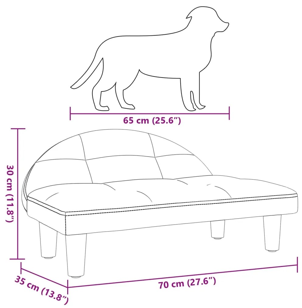 Cama para cães 70x52x30 cm veludo rosa