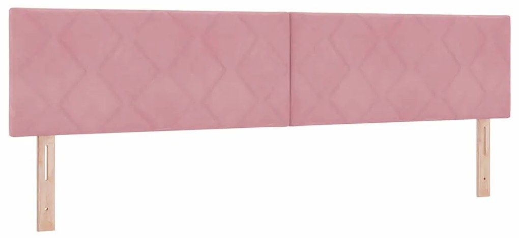 Cabeceira de Cama Rosa com Blocos de Diamante 200 cm em Veludo