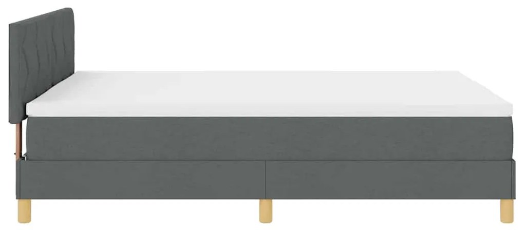 Cama Box Spring com Colchão Cinza Escura 140x190 cm Tecido