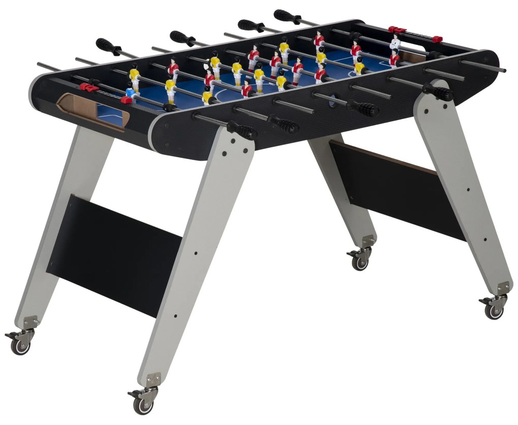 Matraquilho para Crianças acima de 7 Anos Matraquilho com Rodas 114x87x68,5cm com 2 Bolas 8 Hastes 2 Marcadores de Pontos 11 Jogadores para Famílias F