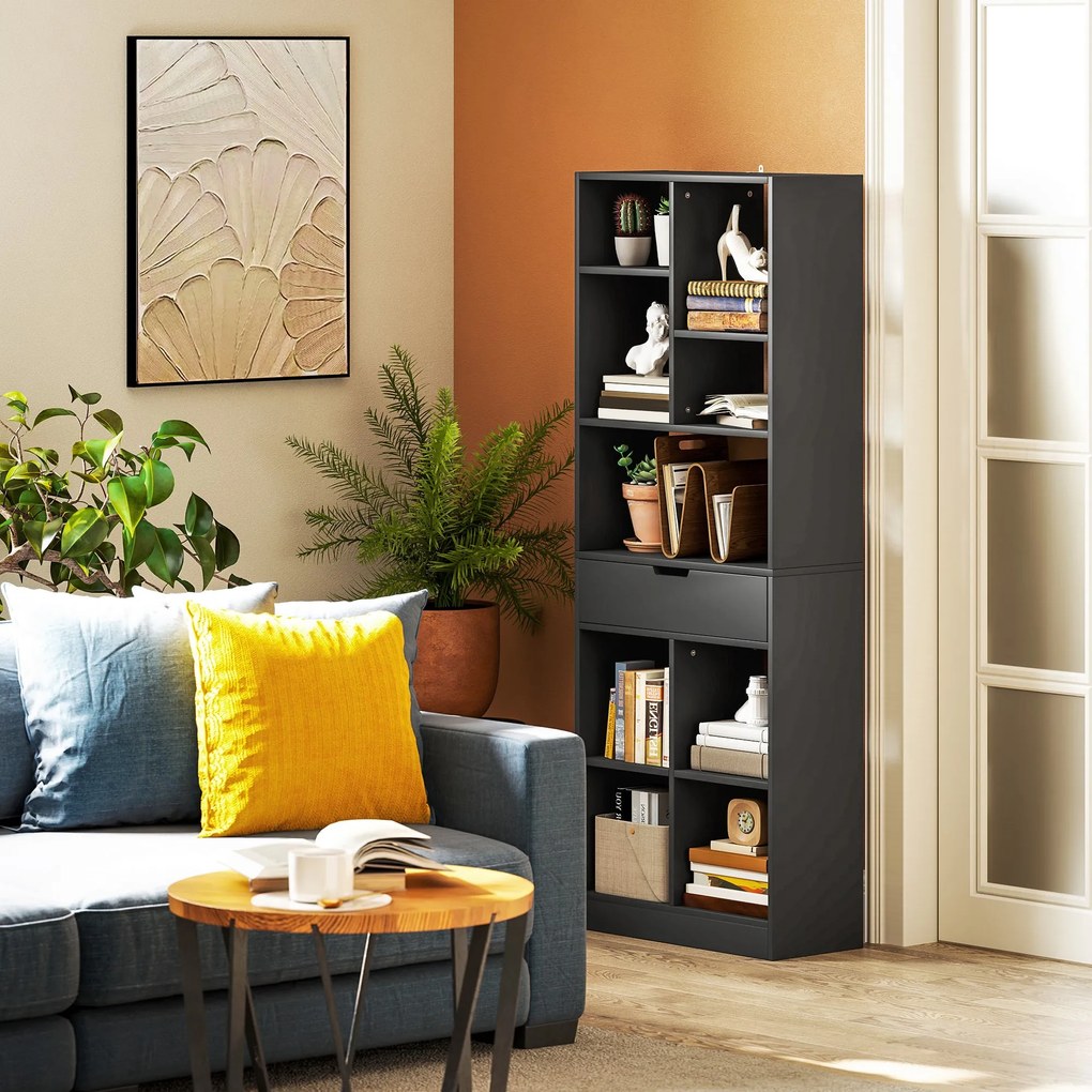 Estante com Prateleiras – Modelo Nancy – 60x26x158 – Madeira – 6 Nívei