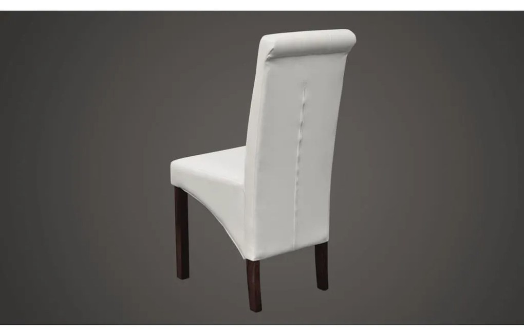 Cadeiras de jantar 4 pcs couro artificial branco