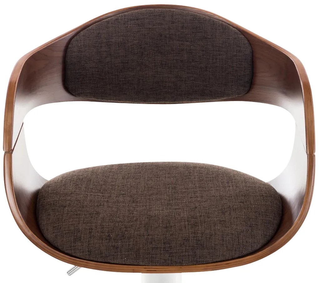 Banco de bar Kingston em tecido e com estrutura cromada 50 x 88-102 x 48 cm Castanho + Cor Nogueira