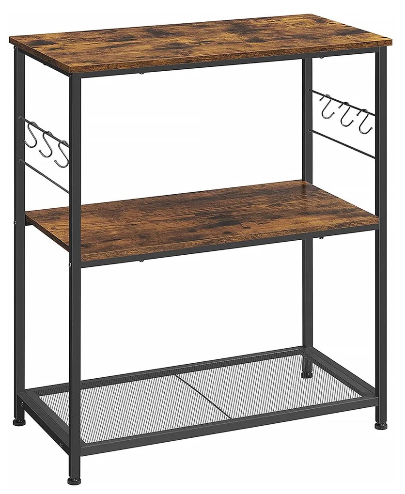 Estante de cozinha multifuncional com estrutura metálica | VASAGLE | 80 x 40 x 90 cm | preto | KKI002B01.