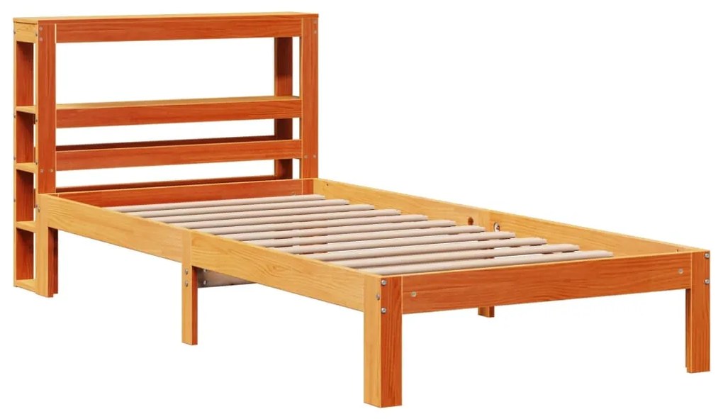 Cama sem colchão 90x200 cm pinho maciço castanho-mel
