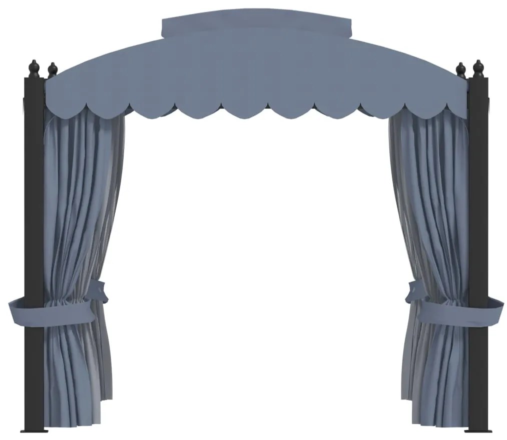 Gazebo com cortinas 3x4 m aço antracite
