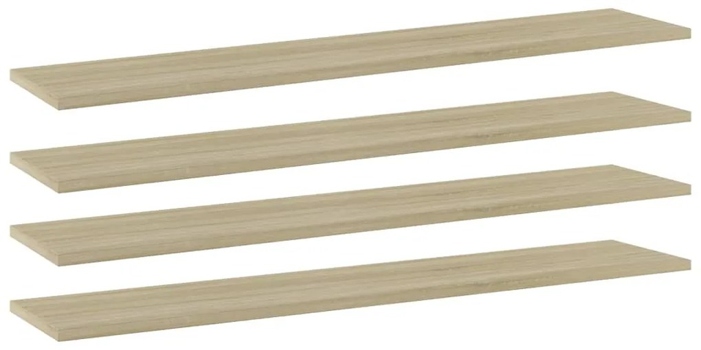 Prateleiras estante 4pcs 100x20x1,5cm contrapl. carvalho sonoma