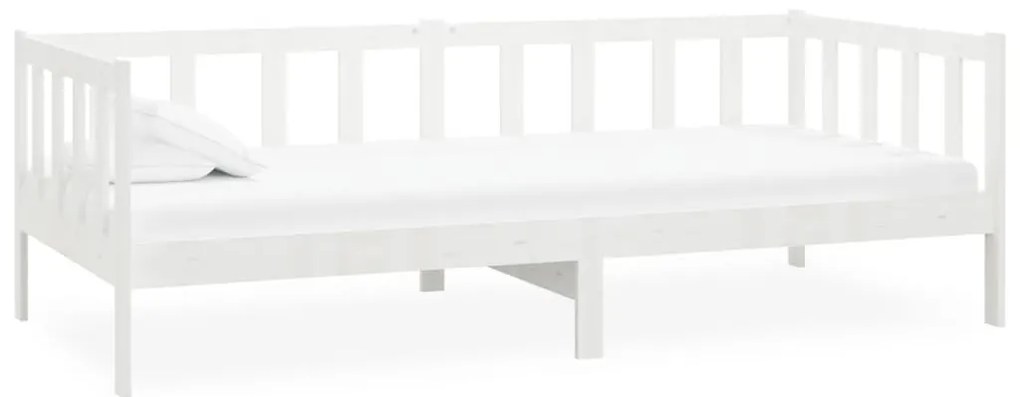 Sofá-cama com colchão 90x200 cm pinho maciço branco