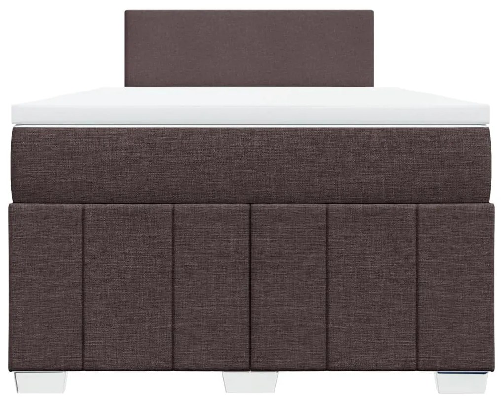 Cama com molas/colchão 120x200 cm tecido castanho-escuro