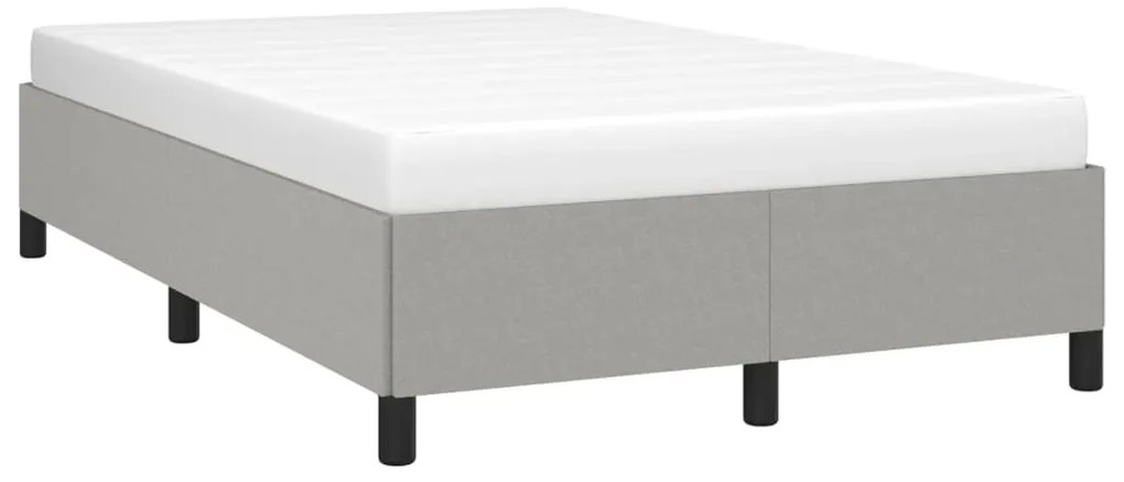 Estrutura de cama sem colchão 120x200 cm tecido cinzento-claro