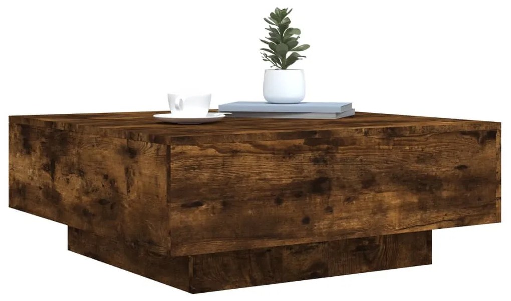 Mesa de centro 80x80x31 cm contraplacado carvalho fumado