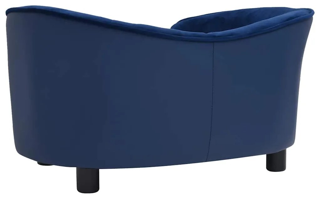 Sofá para cães 69x49x40 cm pelúcia e couro artificial azul