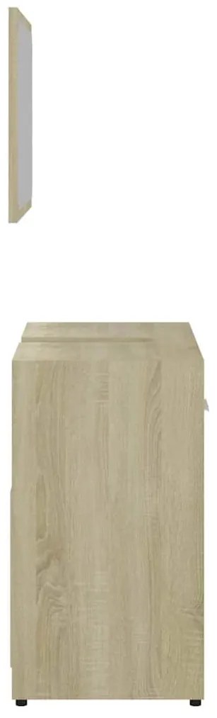 Conjunto móveis casa de banho derivados madeira carvalho sonoma