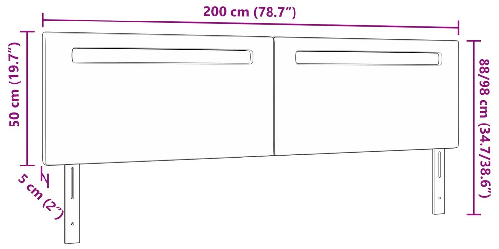 Cabeceira vidaXL Design Simples Branco Puro 200 cm Couro Sintético