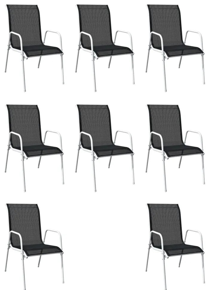 Conjunto de jantar para jardim 9 pcs preto