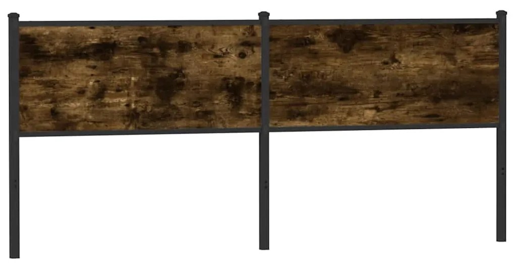 vidaXL Cabeceira de cama 190 cm derivados madeira/aço carvalho fumado